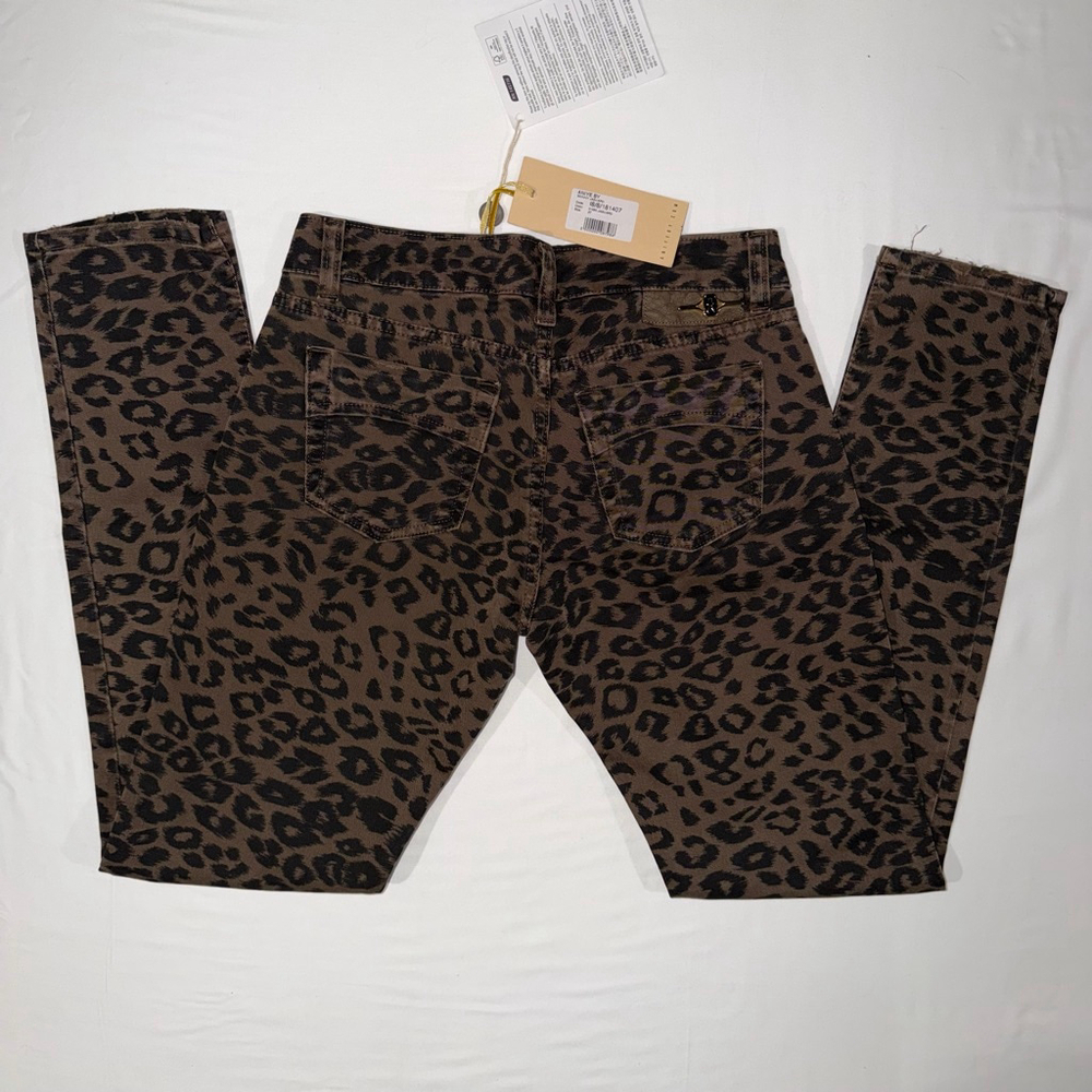 ANIYE BY Leopard Print Skinny Jeans Italy 27 NWT Mob Wife Indie Sleaze Animal - Picture 2 of 11